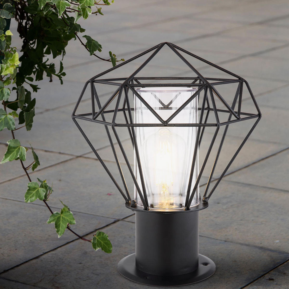 WEGELEUCHTE HORACE Gitterschirm Schwarz - Schwarz, Metall (22.5/25.5/31.5cm) - Globo Lighting