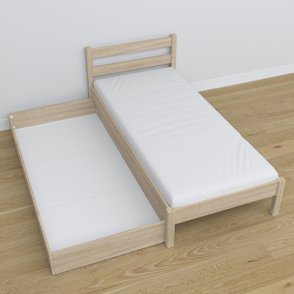 BETT mit Schublade N01 Sonoma Eiche 120/200 - Sonoma Eiche, Naturmaterialien/Holz (120/200cm) - N-Wood