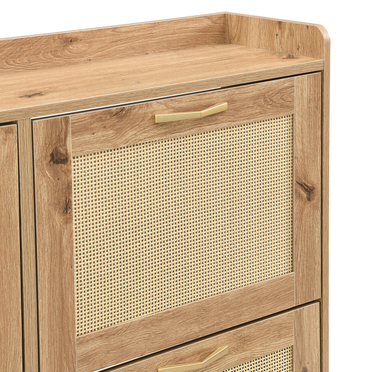 SCHUHSCHRANK aus MDF 108,5x24x100cm in Naturfarben mit Ablagefach - Naturfarben, Holzwerkstoff (108.5/100/24cm) - Modfu