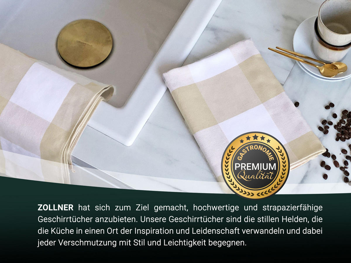GESCHIRRTÜCHER, 5er-Set, 50x70 cm, 100% Baumwolle, Braun - Beige, Textil (50/70cm) - Zollner