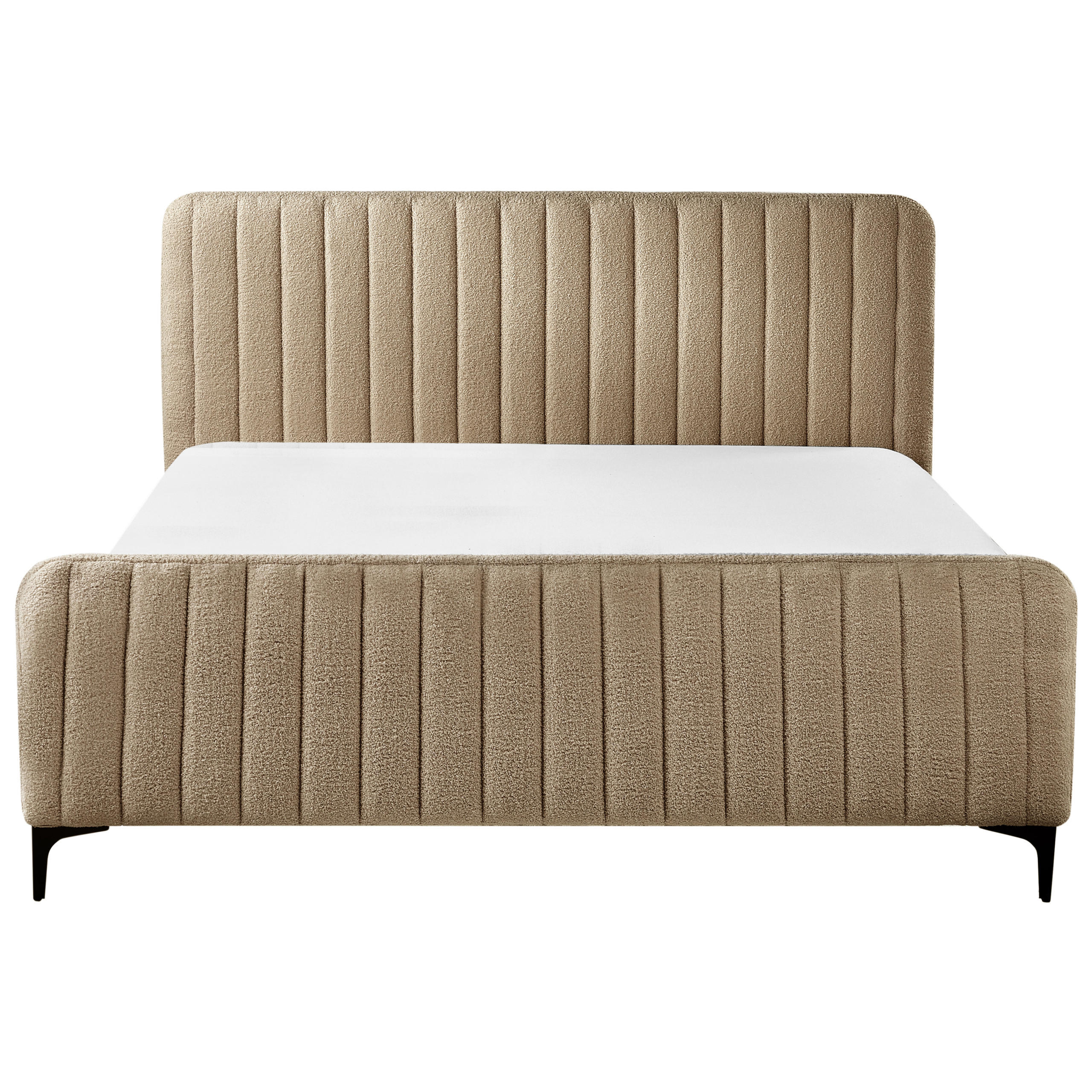 POLSTERBETT mit Lattenrost 160x200 cm Beige Lunan - Taupe, Textil (160/200cm) - Beliani
