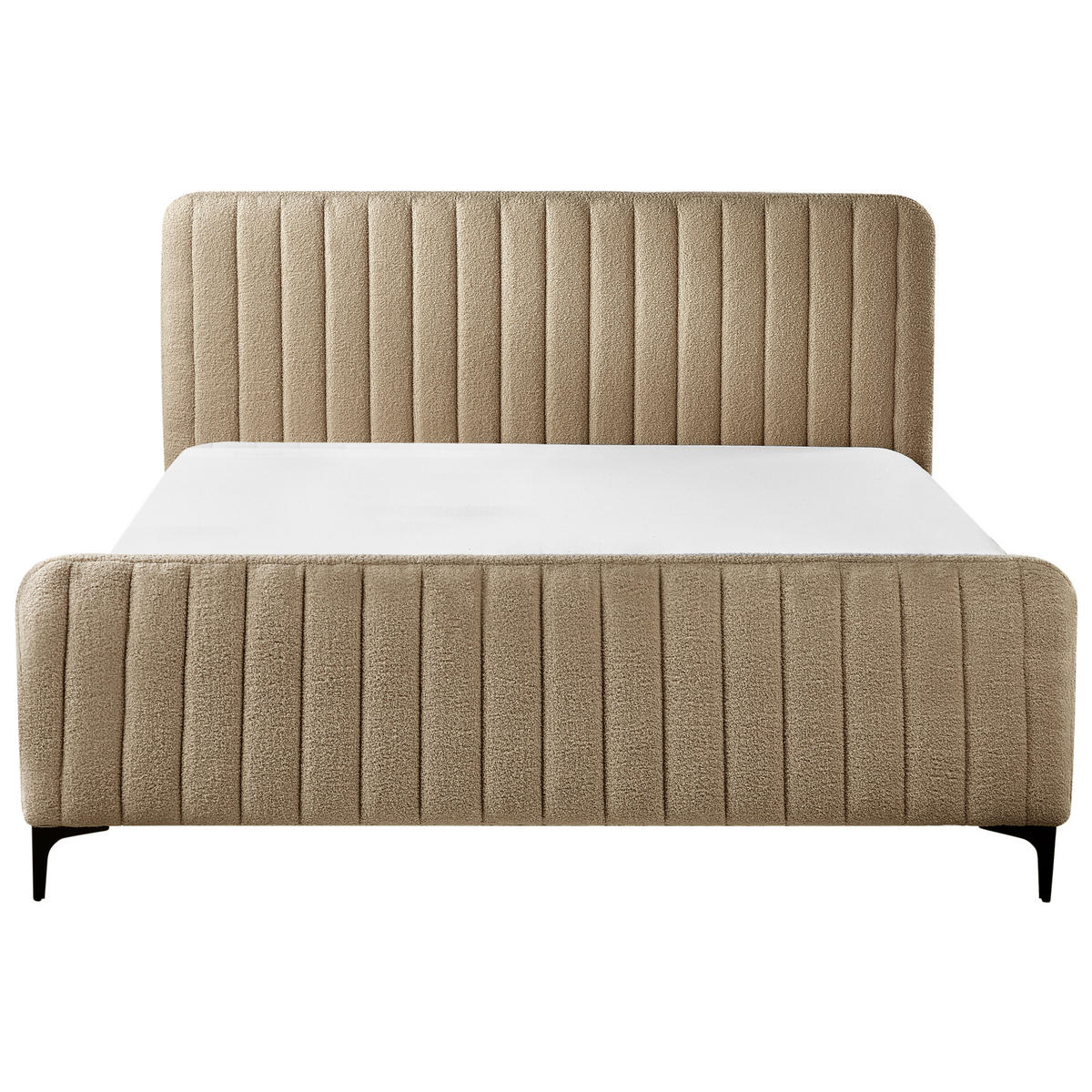POLSTERBETT mit Lattenrost 160x200 cm Beige Lunan - Taupe, Textil (160/200cm) - Beliani