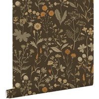 TAPETE Feldblumen 50 x 900 cm - Braun, Papier (50/900cm) - ESTAhome