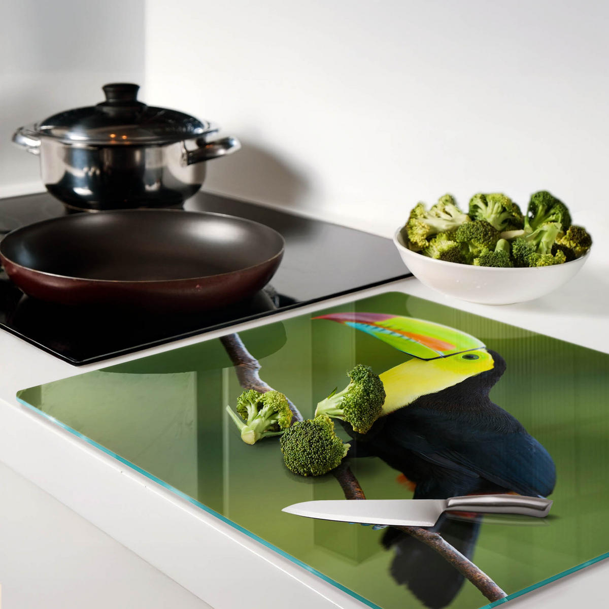 GLASPLATTE 60x52 cm Tukan - Multicolor, Glas (60/0.4/52cm) - TULUP