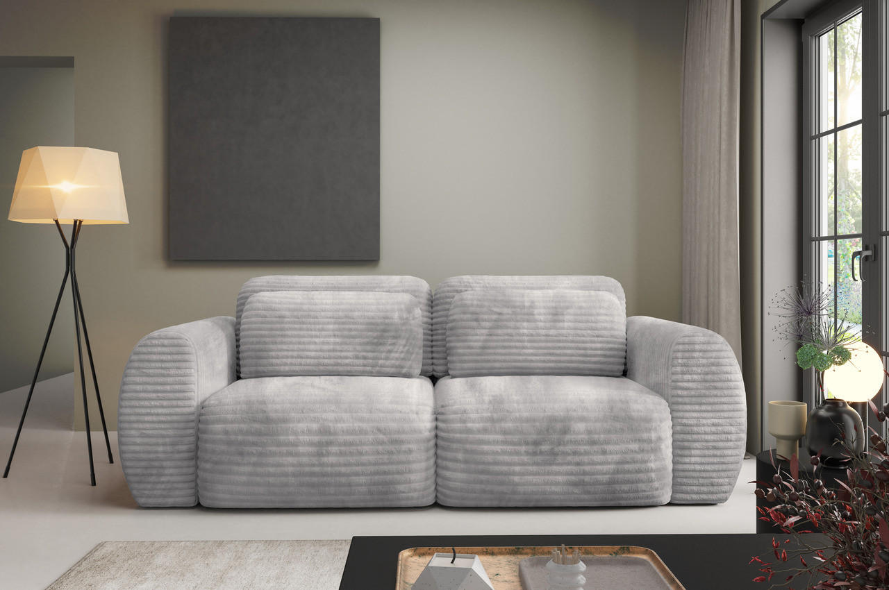 SCHLAFSOFA mit Bettkasten Grau - Schwarz/Grau, Holz/Holzwerkstoff (266/95/110cm) - Furnisell