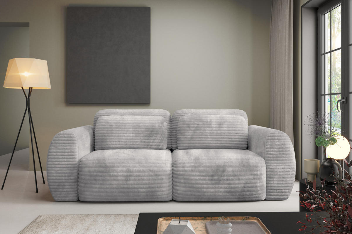 SCHLAFSOFA mit Bettkasten Grau - Schwarz/Grau, Holz/Holzwerkstoff (266/95/110cm) - Furnisell
