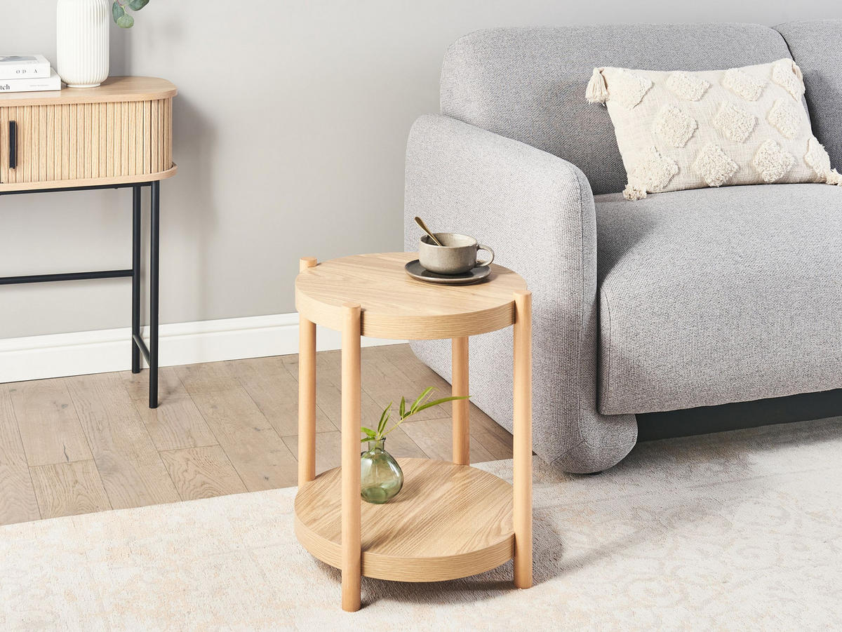 BEISTELLTISCH Heller Holzfarbton Connell - Hellbraun, Holzwerkstoff (40/40/49cm) - Beliani