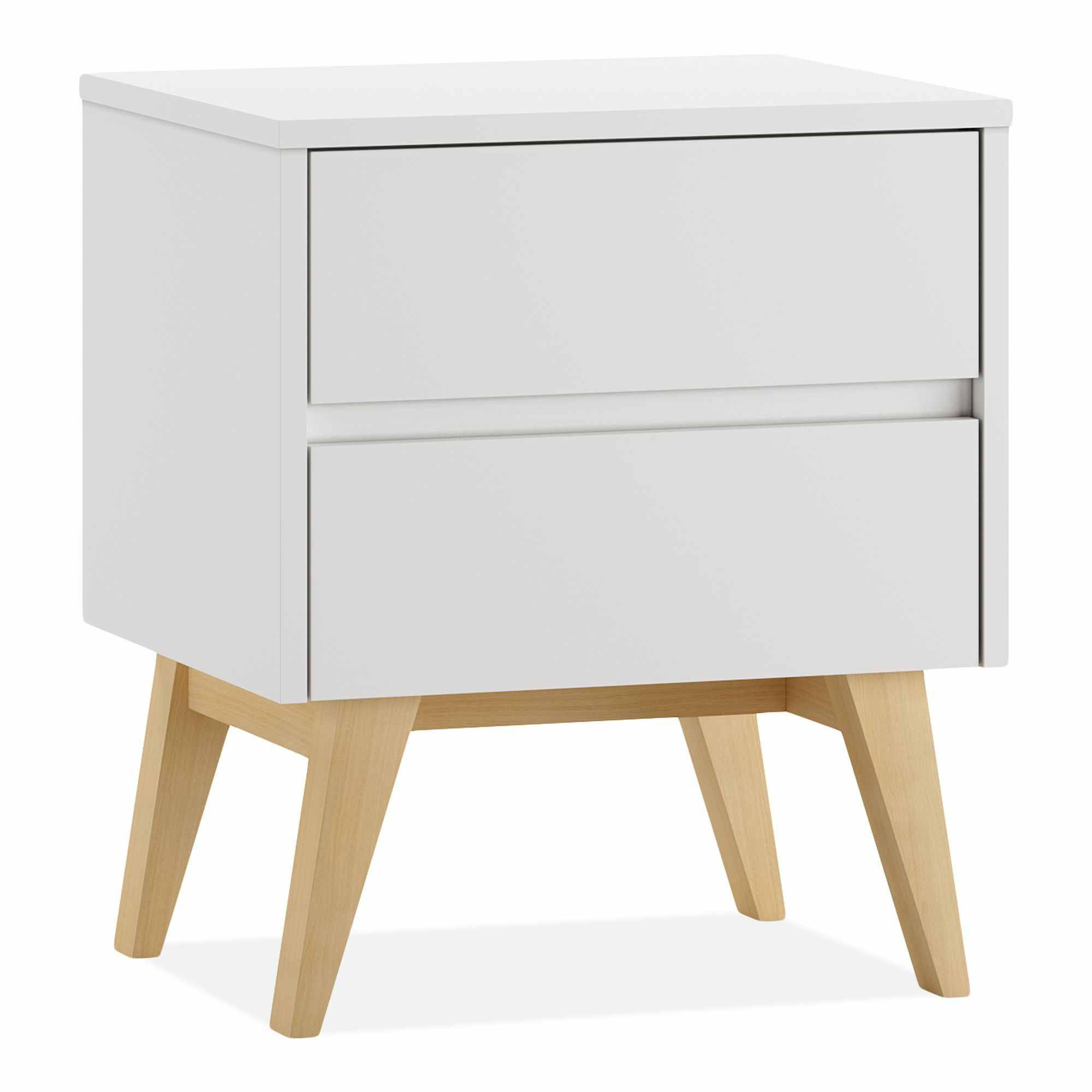 Konsimo® Nachttisch Weiß 51x59x43 cm