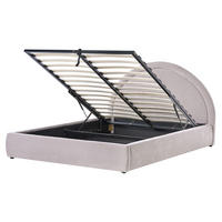 BETT mit Stauraum 160/200 cm Beige Mouzon - Beige/Grau, Textil (160/200cm) - Beliani