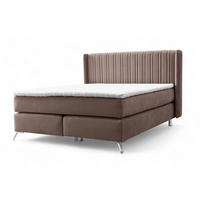 BOXSPRINGBETT Agnus - Dunkelbraun, Holzwerkstoff/Textil (120/200cm) - Fun Möbel