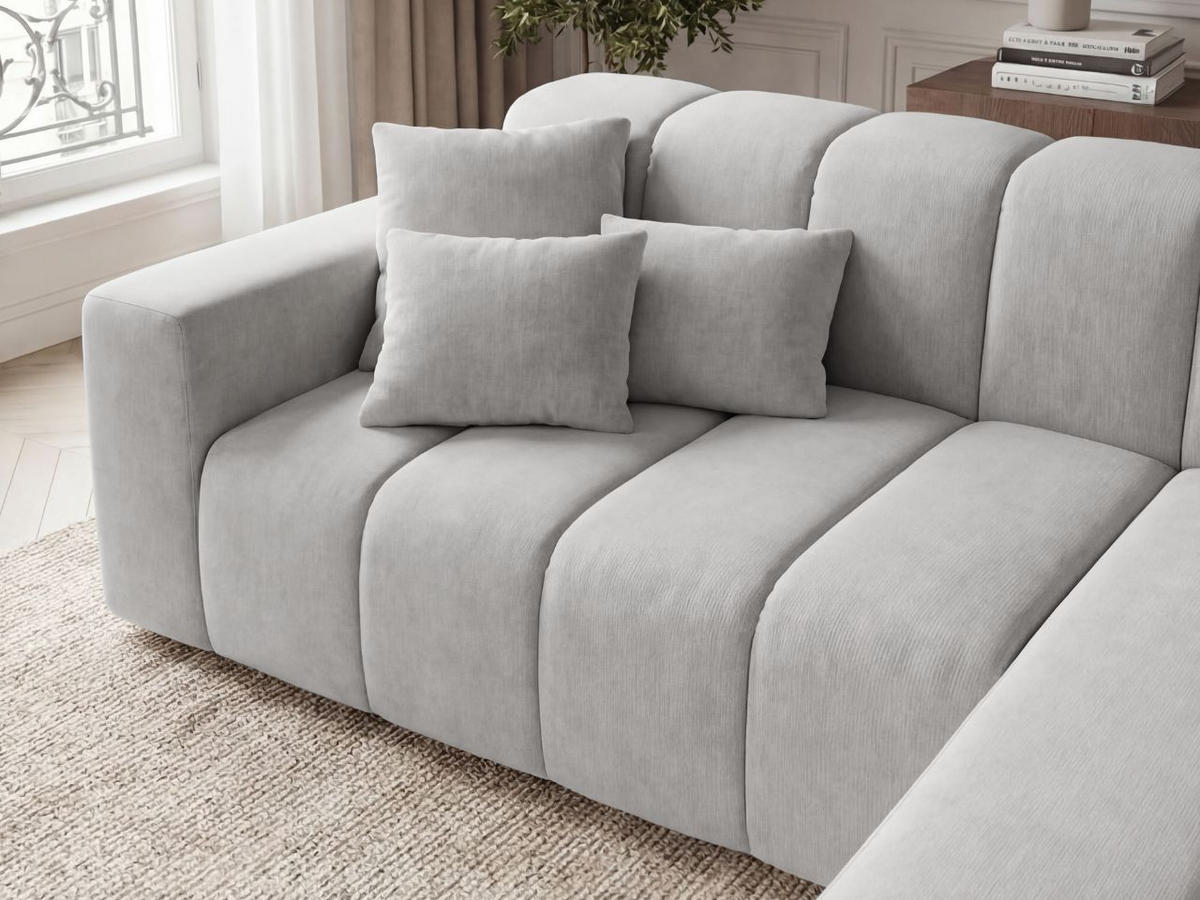 ECKSOFA Nork Grau Rechts - Grau, Holz/Textil (265/180cm) - Graingold