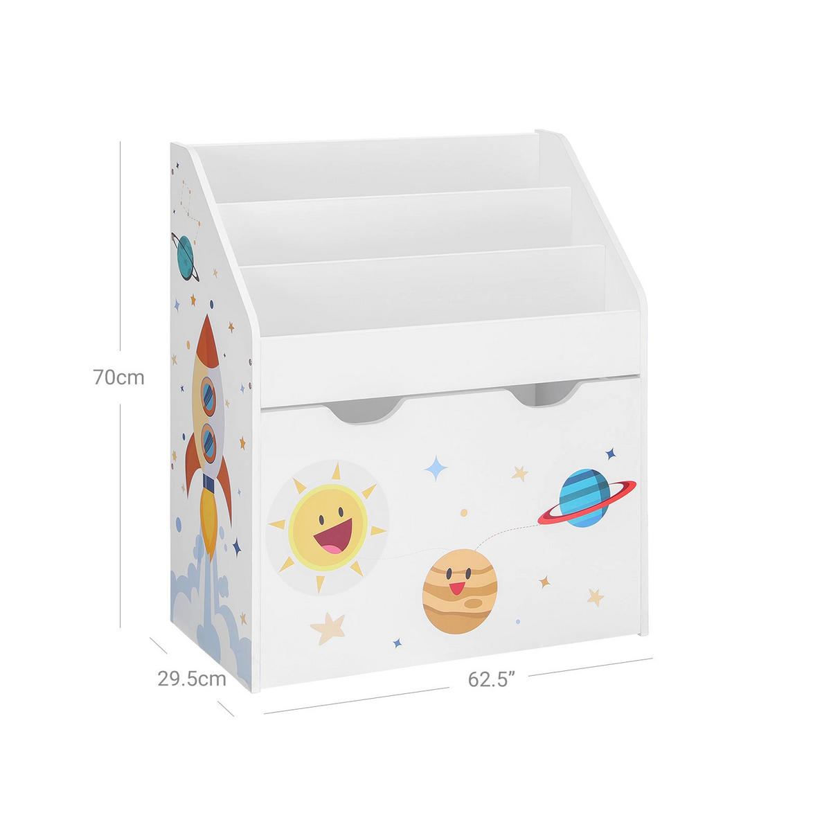 SPIELZEUGREGAL BÜCHERREGAL - Weiß, Holzwerkstoff (29.5/70/62.5cm) - Hansiro