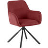 ARMLEHNENSTUHL Cord Bordeauxrot - Bordeaux/Schwarz, Textil/Metall (58/84/59cm) - CLP