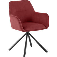ARMLEHNENSTUHL Cord Bordeauxrot - Bordeaux/Schwarz, Textil/Metall (58/84/59cm) - CLP