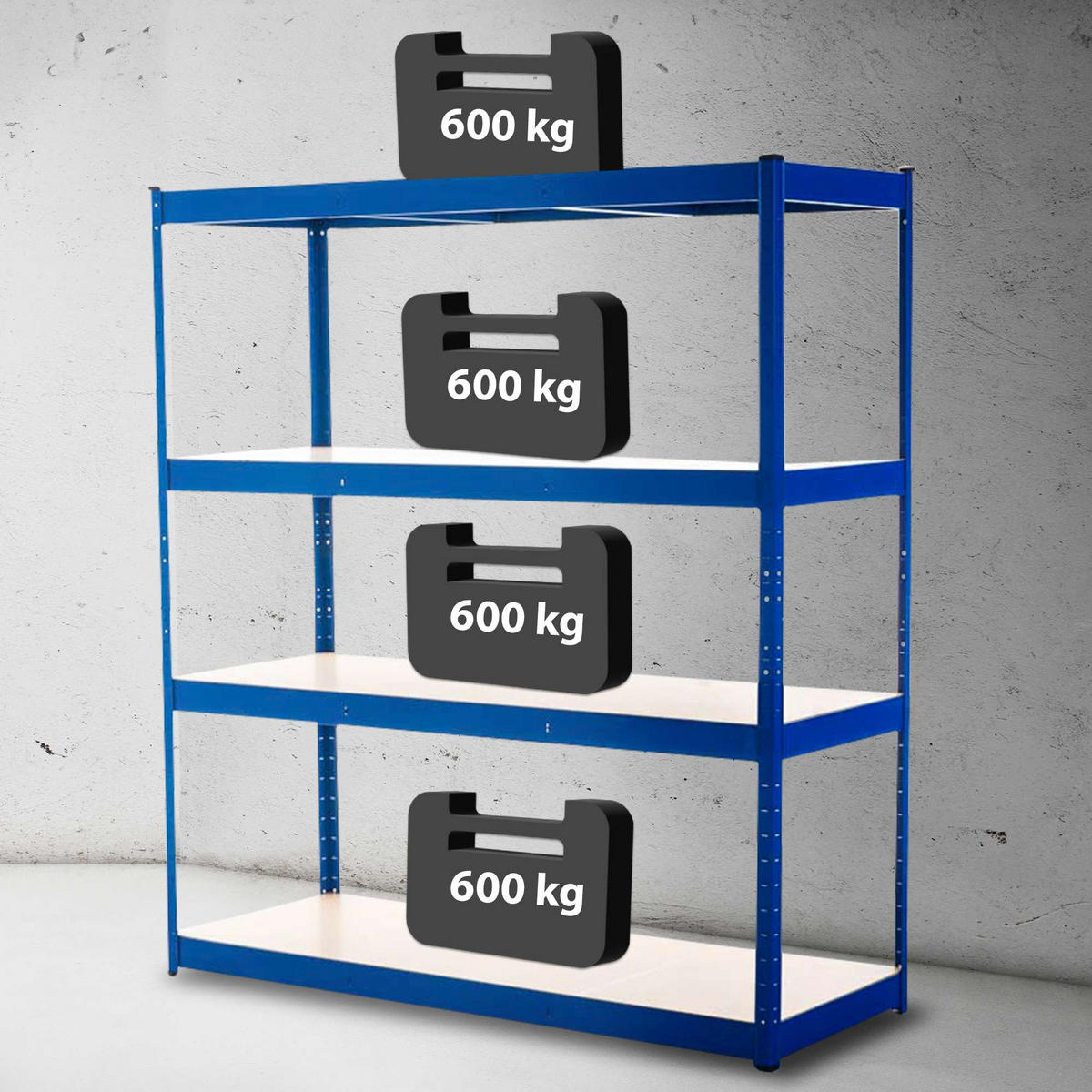 LAGERREGAL 160/60 cm Metall blau - Blau, Metall (160/180/60cm) - CLP