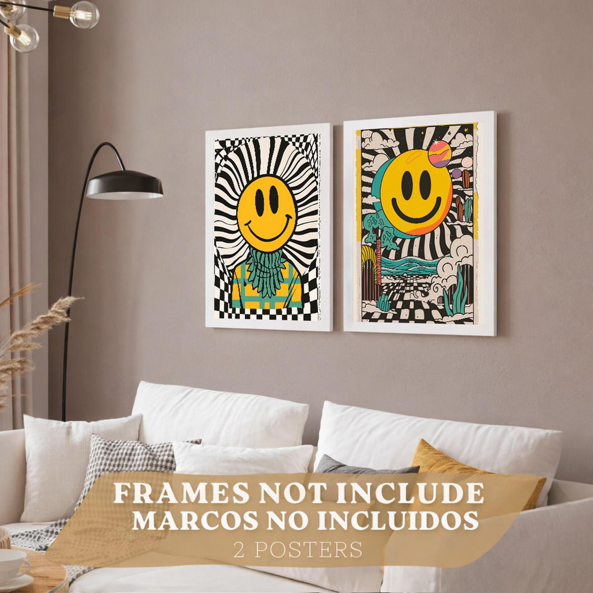PLAKAT Sada 2 Emoji A3 bez rámu - čirá, papír (29.7/1/42cm) - Nacnic