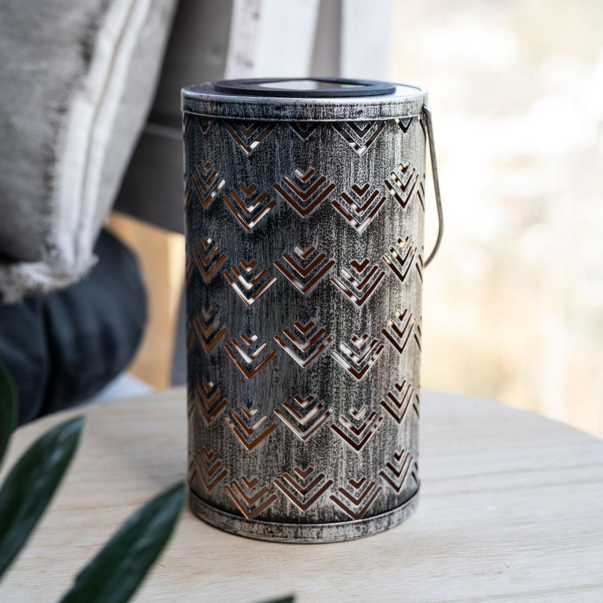 LED AUSSENLEUCHTE Silber Metall antik - Silberfarben, Metall (11/11/19cm) - Globo Lighting