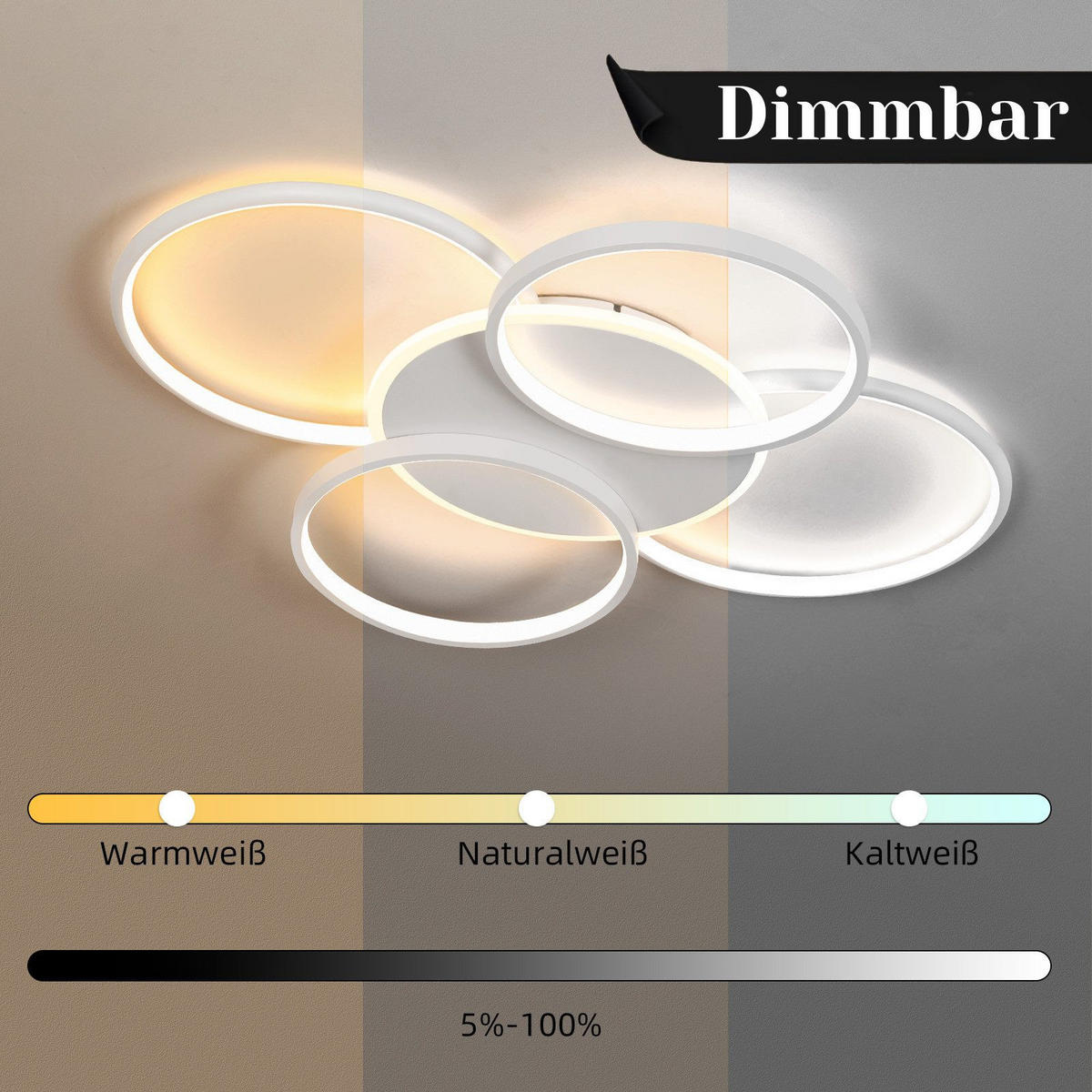LED-DECKENLEUCHTE Rabenwacht 55.5/6/67 cm - Weiß, Kunststoff (67/55.5/6cm) - ZMH