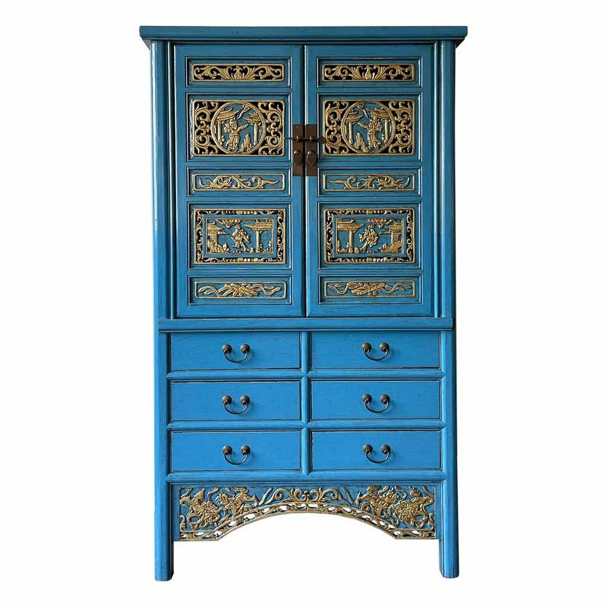 SCHRANK aus Holz 100x43x170 cm - Blau, Holz (100/170/43cm) - Wanderlust