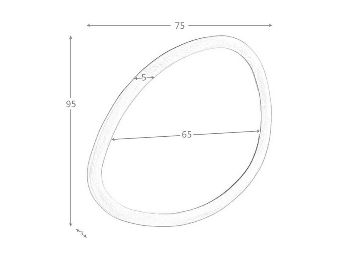 WANDSPIEGEL Wandspiegel organische Form walnussfarbenes Holz 95/75/3 cm - Walnussfarben, Holz (95/3/75cm) - ANGEL CERDA