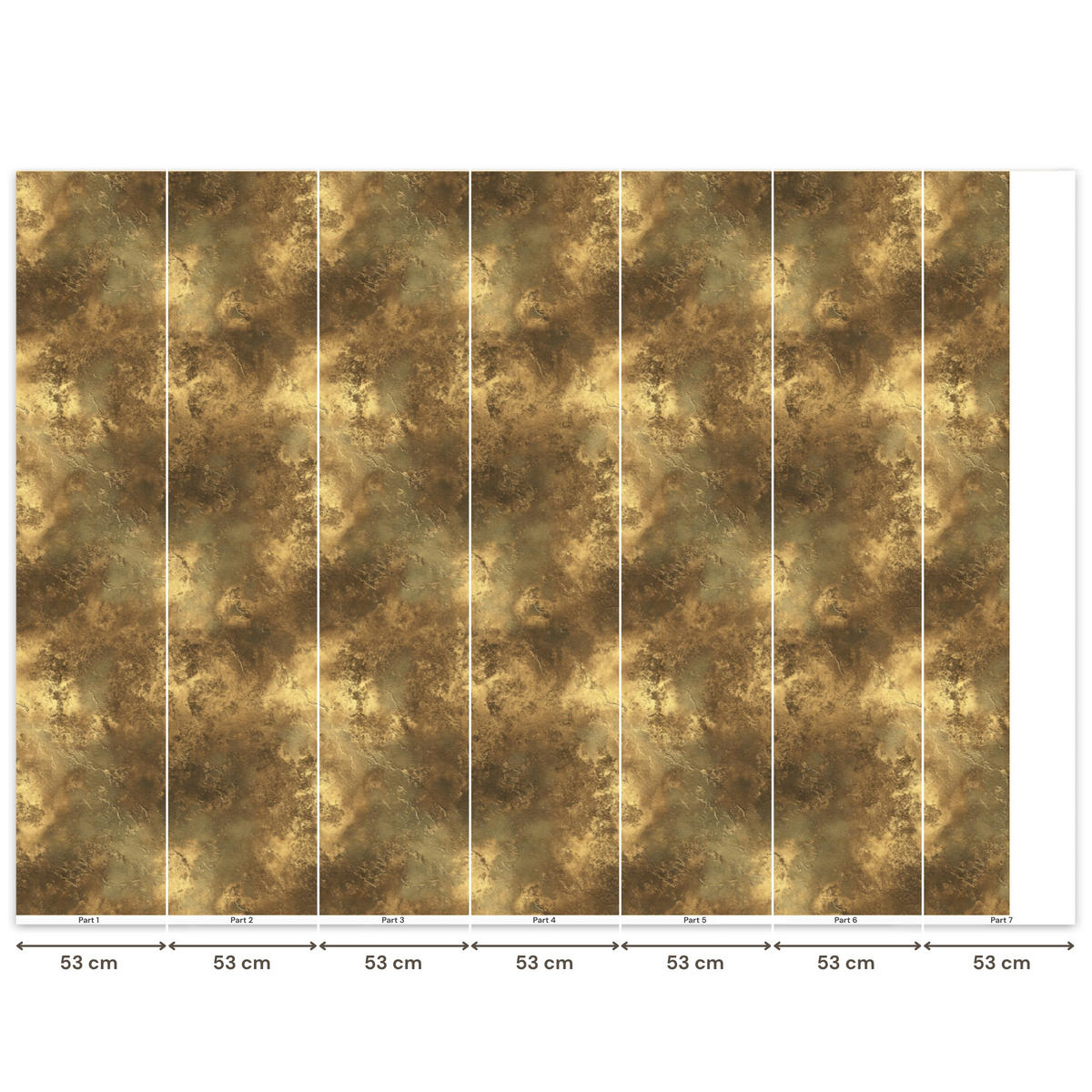 TAPETE - Antik - Metallic-Look - Gold - 300x220 cm - Messingfarben, Papier (300/220cm) - OnlyWow