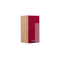 HÄNGESCHRANK R-Line Rot Hochglanz 30 cm - Honigeiche/Eiche Wotan, Holzwerkstoff (30/60/31cm) - Vicco