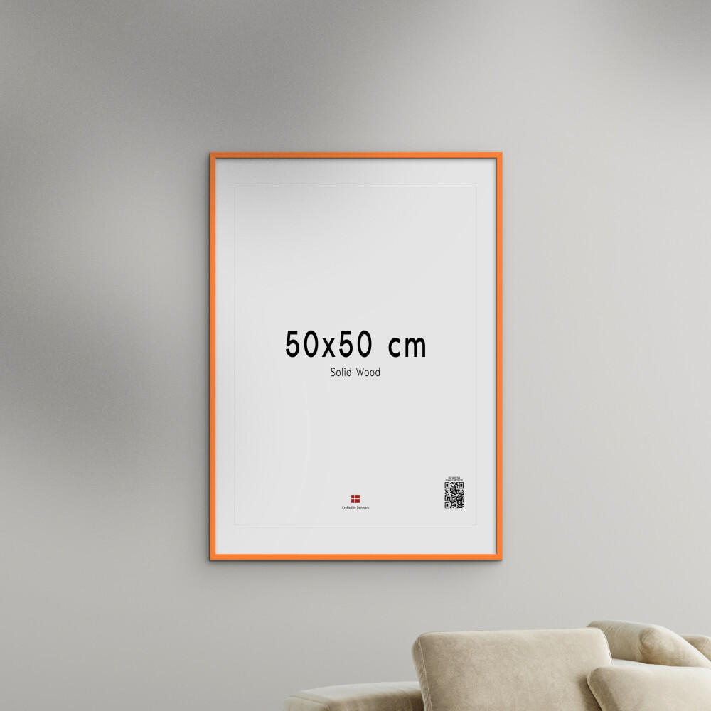 RAHMEN Orangenfarbenes Holz Acryl - Orange, Holz/Papier (50/50/2cm) - Poster&Frame