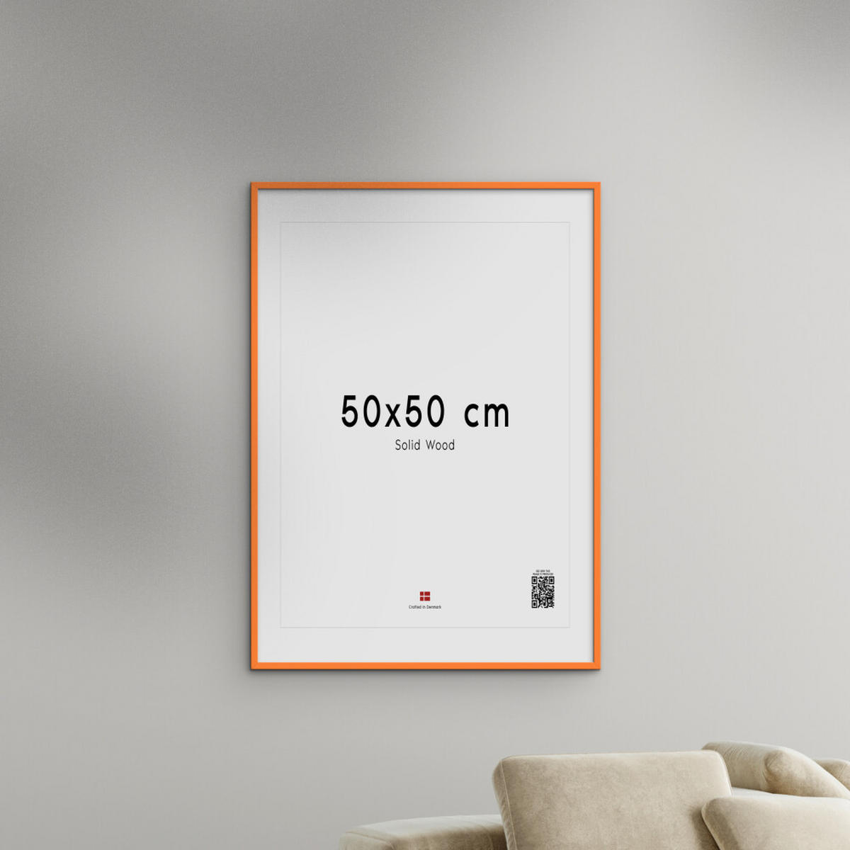 RAHMEN Orangenfarbenes Holz Acryl - Orange, Holz/Papier (50/50/2cm) - Poster&Frame