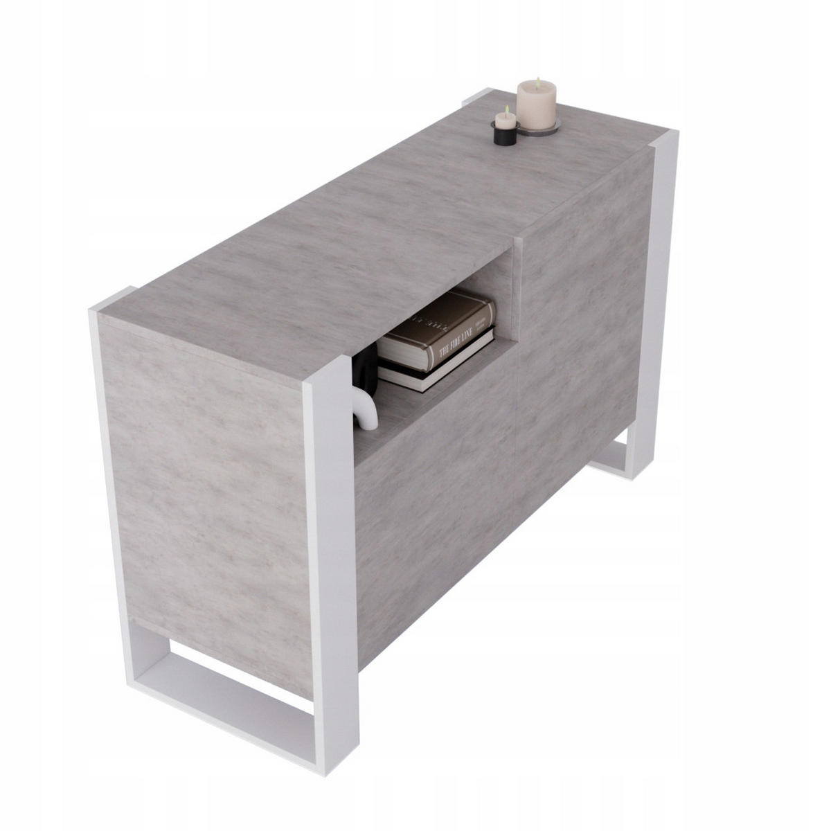 KOMMODE Karo 120/75/43.6 - Weiß/Grau, Holzwerkstoff (120/75/43.6cm) - RAUMHIRSCH FURNITURE