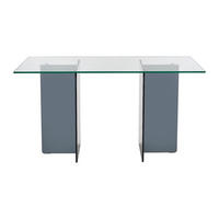SCHREIBTISCH - 140 cm x 60 cm - Glas - Transparent - BYLENA - Transparent, Glas (60/140/75cm) - Vente-Unique