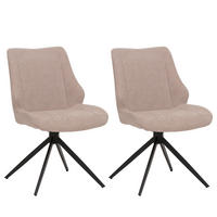 ESSZIMMERSTUHL Schwarz, Beige 2er-Set - Beige/Schwarz, Textil (55/88/62cm) - MCW