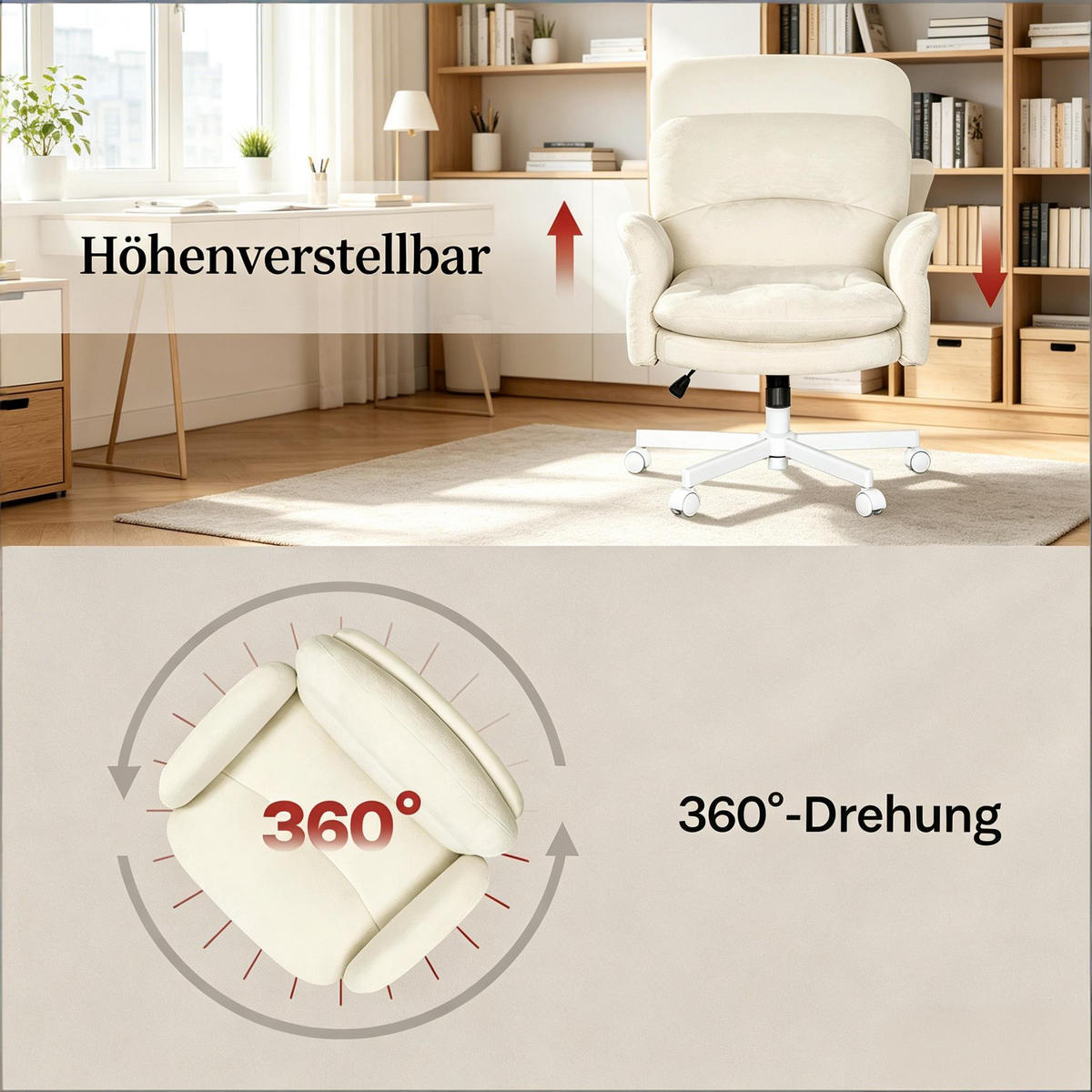 POLSTERSTUHL Beige Drehbar - Beige, Metall (68/92.5/71cm) - PANGIVO