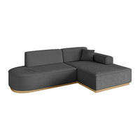 ECKSOFA Ottomane Rechts IREA-L1-v2 - 232x165x80 cm Grau - Olivgrün, Holzwerkstoff/Textil (232/165cm) - ALTDECOR