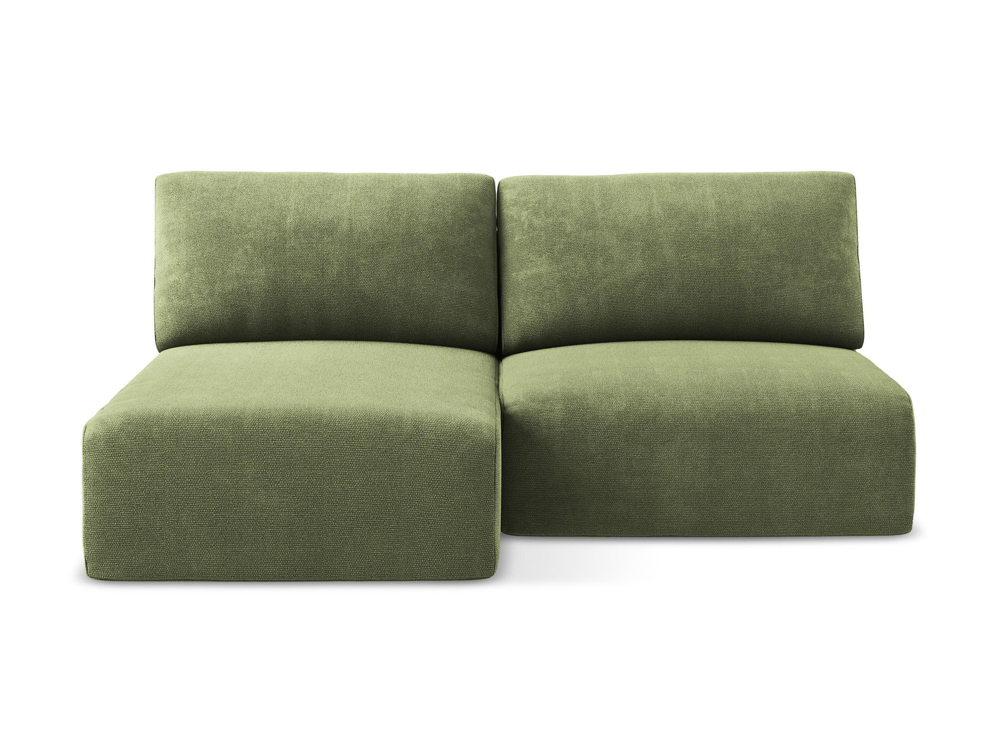 ECKSOFA mit Schlaffunktion links Chenille Stoff Grün - Schwarz/Grau, Kunststoff/Textil (149/210cm) - Makamii
