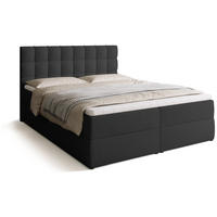 BOXBETT Detroit mit Topper 160/200 Anthrazit - Anthrazit, Holzwerkstoff/Textil (160/200cm) - Bromarkt