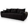 BETTSOFA MADISON Schwarz Dünner Stoff mit Schlaffunktion - Schwarz, Textil (242/82/80cm) - MASSENO