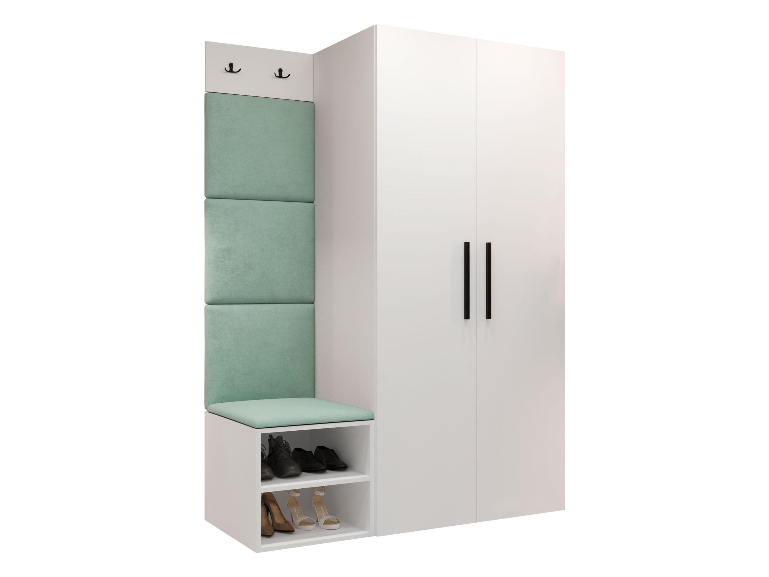 GARDEROBEN-SET Medi IV - Schwarz/Weiß, Holzwerkstoff/Kunststoff (80/191/50cm) - MIRJAN24