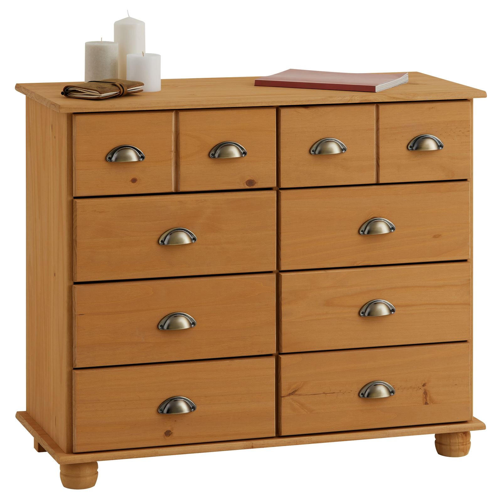 APOTHEKERKOMMODE COLMAR gebeizt/gewachst - Kieferfarben, Holz (92/80/39cm) - IDIMEX