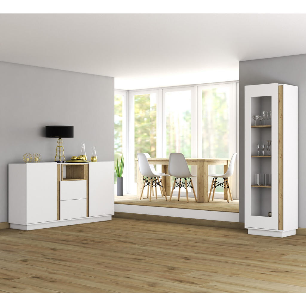 Thumbnail - Möblo Lowboard, Weiß, Holzwerkstoff, 2 Schubladen, Rechteckig, 180x96x42 cm, Wohnzimmer, Wohnwände, Lowboards, Lowboards...