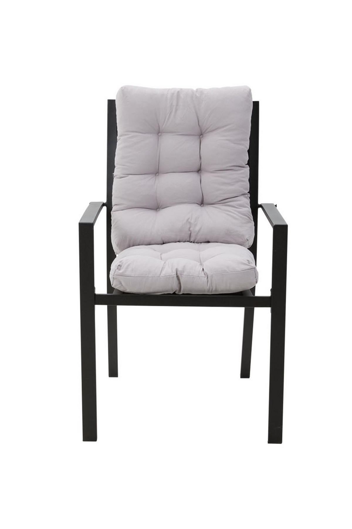 SITZKISSEN-SET 2-tlg. aus Polyester PP-Baumwolle in Grau für Outdoor-Liegen Kombinierfreudiges Design 43 x 53 cm - Grau, Textil (43/72/53cm) - Livingandhome