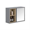 SPIEGELSCHRANK Dunkelgrau - Grau, Holzwerkstoff (60/45/20cm) - SoBuy