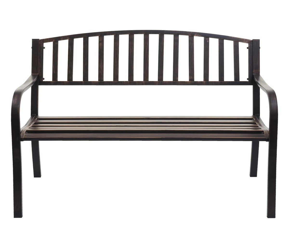 GARTENBANK 87x128x58cm Bronze 2-Sitzer - Bronzefarben, Metall (128/87/58cm) - PROREGAL