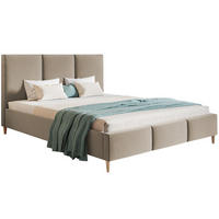 BETT Beigebraun LUXO 7 Gepolstert Mit Holzbeinen 120x200 cm - Beige, Textil (120/200cm) - Sepro Meble