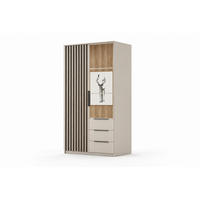 DREHTÜRENSCHRANK Torino - Kaschmir - Weiß, Holzwerkstoff (100/215/61cm) - BM-Möbel