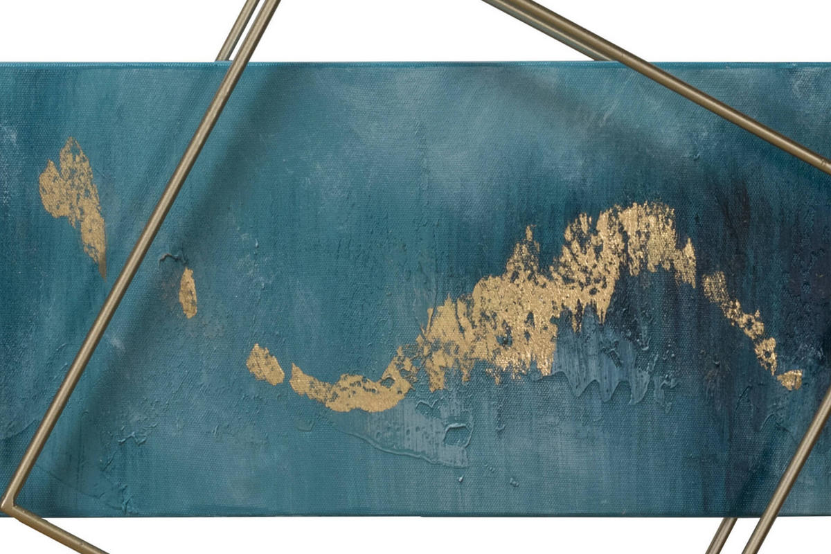 WANDDEKO Blau 120/40 cm - Blau, Metall (2.2/40/6cm) - KUNSTLOFT