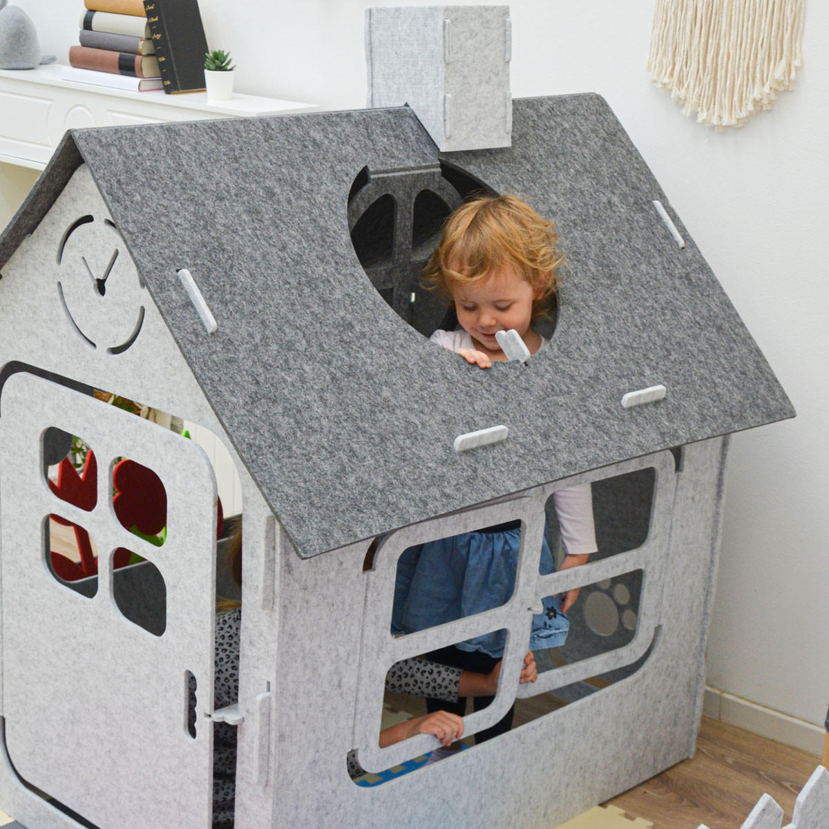 FILZ-SPIELHAUS 110/100/124 Grau - Grau, Kunststoff (100/125/110cm) - smalla