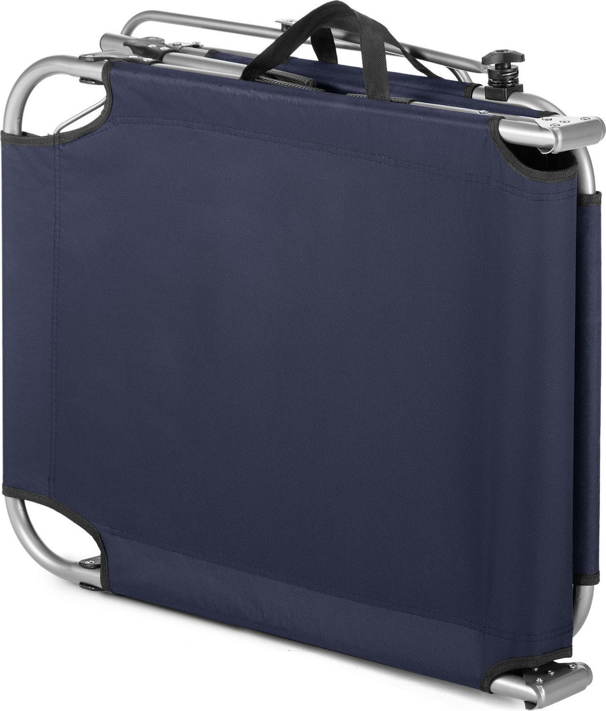 SONNENLIEGE mit Sonnendach, bis 120 kg - Dunkelblau, Textil (60/28/188cm) - Outtec