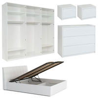 SCHLAFZIMMER-SET Italia Weiß matt / weiß hochglanz 6-teilig - Weiß Hochglanz/Weiß, Holz/Holzwerkstoff (160/200cm) - Feldmann-Wohnen