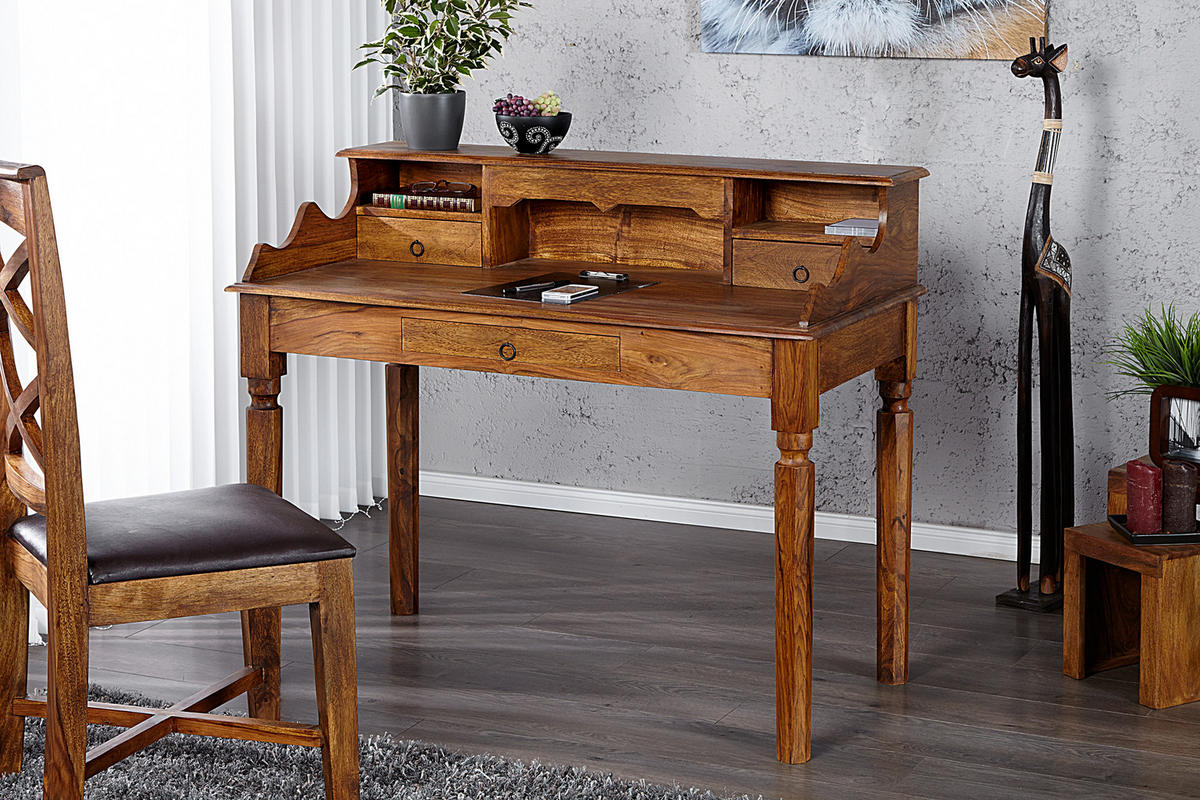 SEKRETÄR HEMINGWAY L Sheesham Natur 115 cm - Naturfarben, Holz (55/115/100cm) - riess-ambiente