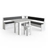 ECKBANKGRUPPE Roman Weiß 210 x 41.5 cm mit Tisch - Anthrazit/Weiß, Holzwerkstoff (210/80/210cm) - Vicco